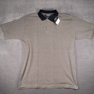 Knightsbridge Geometric Polo Shirt Cotton Short Sleeve Casual‎ Top Large New
